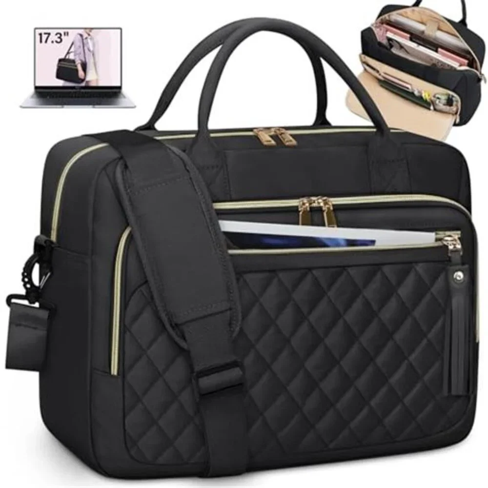 Women's Laptop Bag Briefcase Waterproof Messenger Shoulder Bag, 17.3 Inch